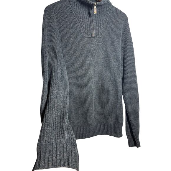 Eddie Bauer Men M Blue Pullover Quarter Zip Classic Vintage Preppy - Picture 3 of 7